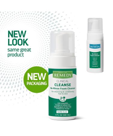 Medline Remedy Clinical No-Rinse Foam Cleanser Vanilla Scent - 4 fl oz | Gentle No Rinse Shampoo & Body Cleanser for Sensitive Skin | Hydrating, Paraben & Sulfate Free | Face, Body, Hair | All Ages - Buy Online on GoSupps.com