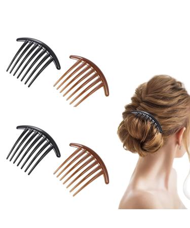 French Hair Clipped Combs - 4-Piece Acrylic Side Hair Jewelry for Women - Perfect for Stylish Updos - Buy Online on GoSupps.com