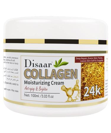 Collagen Moisturizing Cream Anti-Aging Anti-Wrinkle Hydrates Repair Skin 100ml/3.03fl.oz (24K Gold)