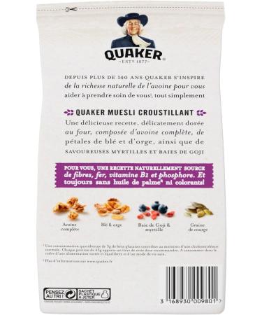 Quaker Quaker Golden Muesli Crispy Blueberries & Goji Berries 500g - Buy Online on GoSupps.com