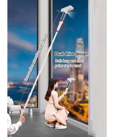 RRRYYYZZ 75'' Spray Window Cleaning Squeegee Kit with 4-Section Extension Pole 4 in 1 Window Washing Kit Shower Squeeze for Glass Door and Tile with Sewage Collector and 5 Pads - Buy Online on GoSupps.com