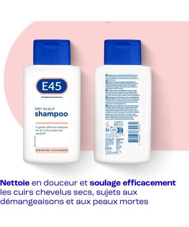 E45 Dry Scalp Shampoo 200 ml - Shampoo to relieve dry scalp with Pro Vitamin B5 to moisturize hair - Anti-dandruff shampoo - Clean and shiny hair - Free from - Buy Online on GoSupps.com