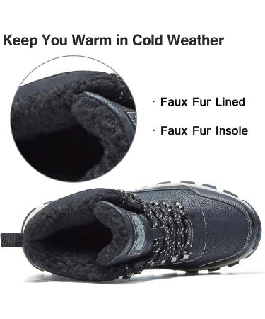 AMIDEWA Men's Snow Ankle Boots - Fur Lined, Anti-Slip, Warm Outdoor Work Shoes (Size 11, Black) - Buy Online on GoSupps.com