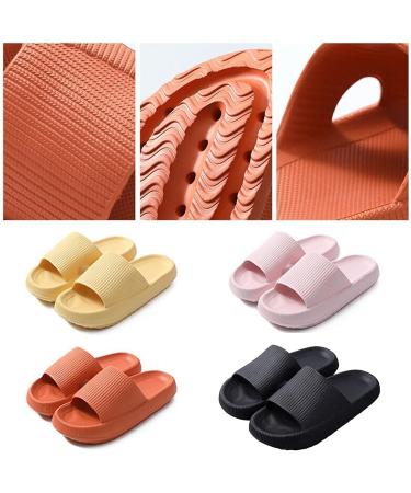 Sliders Cloud Slippers Women Men Non-Slip Mens Womens Slippers Cloud Sliders Soft Flip Flops with Thick Sole for Shower Bathroom Pool Beach 8 UK Black - Buy Online on GoSupps.com