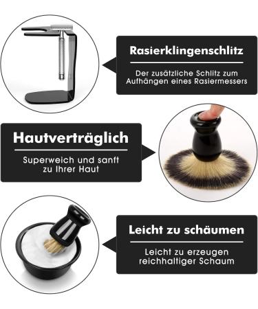 Lucomb 3-in-1 Razor Brush Set Ultimate Father's Day Shaving Gift | Shaving Brush Bowl & Stand for Wet Shaving Experience - Buy Online on GoSupps.com