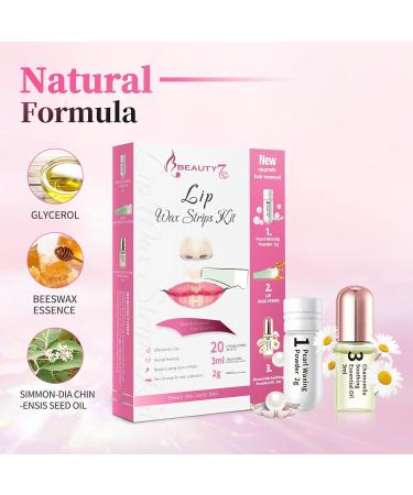 Beauty7 Cold Wax Strips for Women - Upper Lip Hair Removal with Pearl Powder & Chamomile Oil - International Shipping Available - Buy Online on GoSupps.com