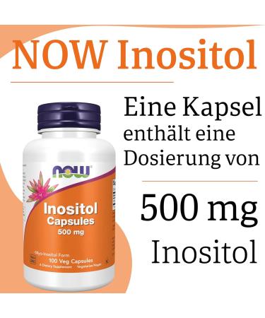 Now Foods Inositol 500 mg - 100 Vegan Capsules | Gluten Free Soy Free Vitamin B8 - International Shipping Available - Buy Online on GoSupps.com