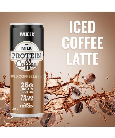 Weider Milk Protein Coffee Shake - Iced Coffee Latte | 25g Protein & 75mg Caffeine | Pack of 12 | International Shipping - Buy Online on GoSupps.com