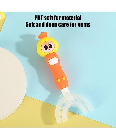 Buy Luminescent U-Shaped Children's Toothbrush | Soft Bristles Travel Toothbrush for Toddlers | Manual Toothbrush for Boys & Girls in Yellow/Orange - Buy Online on GoSupps.com