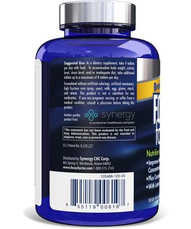 Focus Factor Brain and Vision Supplement 120 Count - Eye Vitamin & Mineral Multivitamin for Adults with Lutein and Zeaxanthin - Improves Focus, Concentration, and Memory - 1 Pack - Buy Online on GoSupps.com