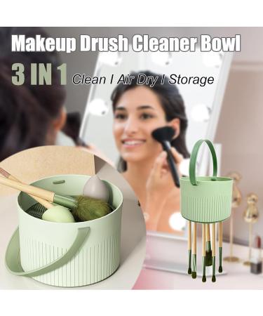 Buy 3 in 1 Silicone Makeup Brush Cleaner Mat & Organizer - Green | Efficient Brush Cleaning & Drying Solution - Buy Online on GoSupps.com