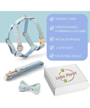 Laika Planet Premium Dog Harness for Small Dogs - Velvet Loop 1.50m Leash Maximum Safety & Comfort (XS Blue) - Buy Online on GoSupps.com