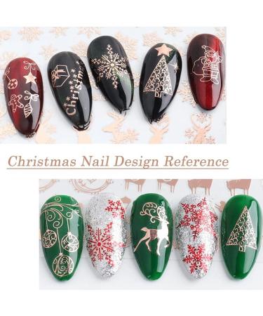 9 Sheets Christmas Nail Art Stickers Decals - Self-Adhesive Snowflake & Rose Gold Designs for Winter Holiday - Nail Supplies & Accessories - Buy Online on GoSupps.com