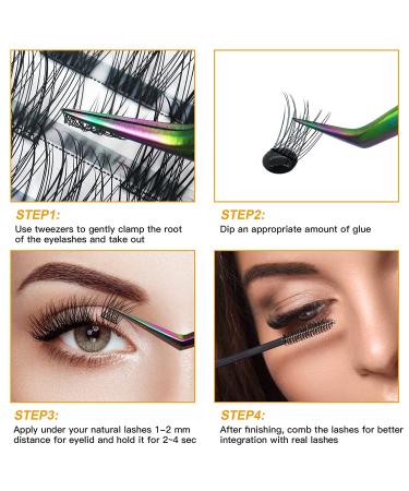 B&Q Natural Individual Lash Clusters Extensions - D Curl 8-16MIX - 72 Clusters - DIY at Home - Buy Online on GoSupps.com