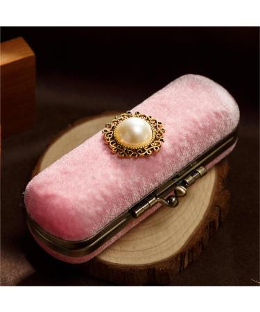 AOEGBY Lipstick Case Portable Exquisite Velvet Lipstick Organizer Vintage Copper Beads Protect Lipstick Jewelry(Pink-A) - Buy Online on GoSupps.com