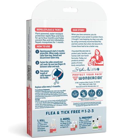 Wondercide Flea and Tick Cat Collar - Natural Essential Oils Repellent - 4 Months Protection - Buy Online on GoSupps.com