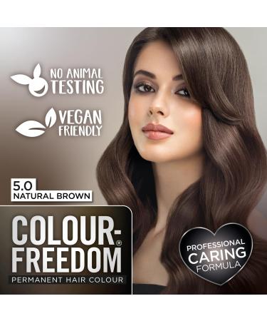 Colour Freedom Natural Brown Permanent Hair Colour. Formulated with PurePlex to Protect Restore and Nourish. 100% Grey Coverage. 5.0 Rich Natural Brown by Knight & Wilson - Buy Online on GoSupps.com