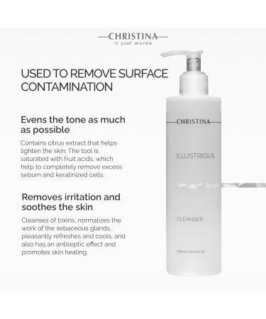 -CHRISTINA- Illustrious Refreshing AHA Facial Cleanser | Gentle Glycolic Acid Face Wash | Infused with Witch Hazel for Even Skin Tone & Radiance | For All Skin Types 300ml / 1 fl.oz - Buy Online on GoSupps.com