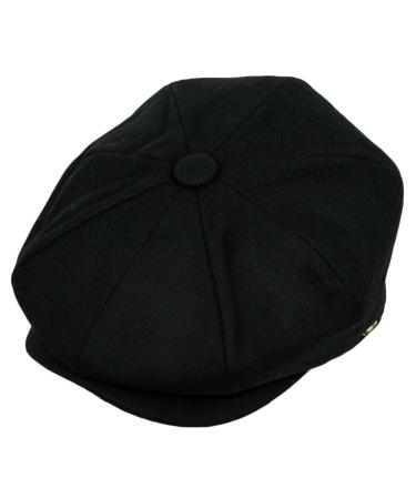 EPOCH Men's Classic 8 Panel Wool Blend Newsboy Snap Brim Collection Hat Black X-Large