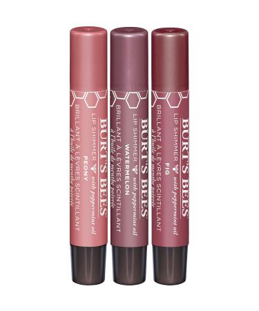 Burt's Bees Gifts 3 Moisturizing Lip Shimmer Products Petal Kisses Kissable Color Spring Set - Peony Fig & Watermelon (3 Pack) - Buy Online on GoSupps.com