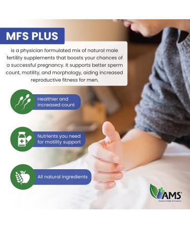 America Medic & Science MFS Plus (120 Capsules) and Sperm Count Max Supplement (60 Capsules) |Fertility Supplements for Men - Buy Online on GoSupps.com