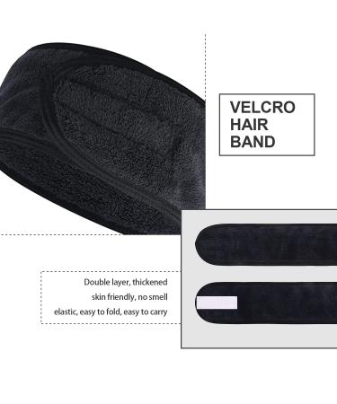 TSHAOUN 6-Piece Adjustable Spa Headbands for Makeup Yoga Shower & Sports - Black Hair Straps with Magical Adhesive Tape - Buy Online on GoSupps.com