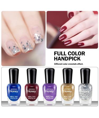 ANRONCH 10 Pcs Non Toxic Nail Polish Set - Quick Dry Water Based Nail Polish Kit for Girls, Women, and Teens - Easy Peel Off Formula - KA-3 - Buy Online on GoSupps.com