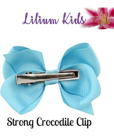 10pk Green Hair Bows Knots Clips Slides Grips 3" Inch 7.6cm Solid Colour Girls School Hairbow Accessories Emrald Green - Buy Online on GoSupps.com