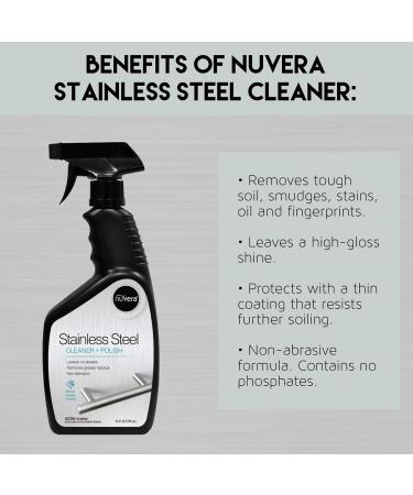 Stainless Steel Cleaner & Polish - 24oz | Easy Appliance Cleaning with Microfiber Cloth | Removes Tough Soil & Fingerprints - Buy Online on GoSupps.com