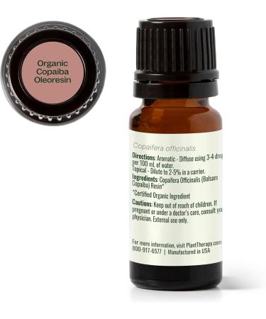 Plant Therapy Organic Copaiba Essential Oil (Oleoresin) 10 mL (1/3 oz) 100% Pure USDA Certified Organic Undiluted Aromatherapy for Diffuser & Skincare - Buy Online on GoSupps.com