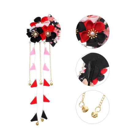 Frcolor Japanese Hairpin - Classic Flower Hair Clip for Kimono Hanfu Yukata | Long Tormented Hair Clip | Elegant Black Hair Jewelry - Buy Online on GoSupps.com