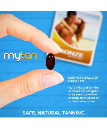 MyTan Bronze Tanning Pills | Tanning Tablets with Natural Mixed Carotenoids | Use with or Without Sun for a Healthy Safe Tan - Buy Online on GoSupps.com