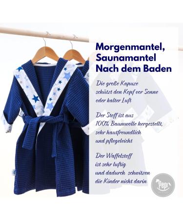 Pepi 100% Cotton Unisex Children s Bathrobe - Made in Poland | Milky Way Midnight Blue | Soft Hoodie for Boys & Girls - Buy Online on GoSupps.com