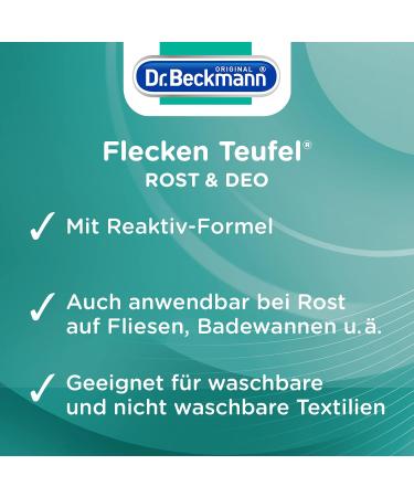 Dr. Beckmann Fleckenteufel Rust & Deo Spot Remover | 50 ml | Effective Against Rust Deodorant & Sweat Stains | 1 Pack - International Shipping Available - Buy Online on GoSupps.com