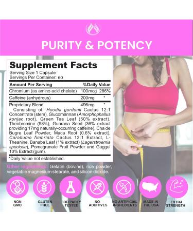 Thermogenic Fat Burner Appetite Suppressant Weight Loss Supplement for Women & Men Metabolism Energy Focus Brain Caffeine Pills with Chromium Green Tea Extract L Theanine Sculpt 60 Capsules - Buy Online on GoSupps.com
