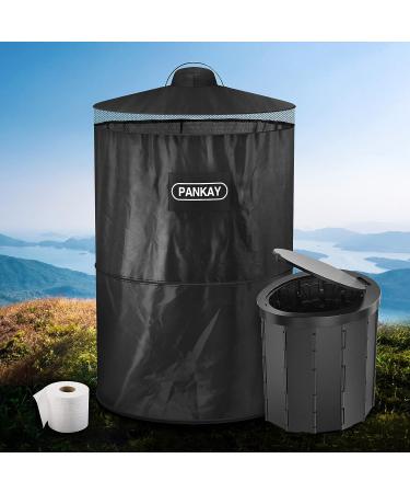 PANKAY Portable Toilet with Pop Up Privacy Tent - 2 in 1 Camping Toilet for Adults | Portable, Washable, and Lightweight | Easy Set Up and Foldable with Carry Bag - Buy Online on GoSupps.com