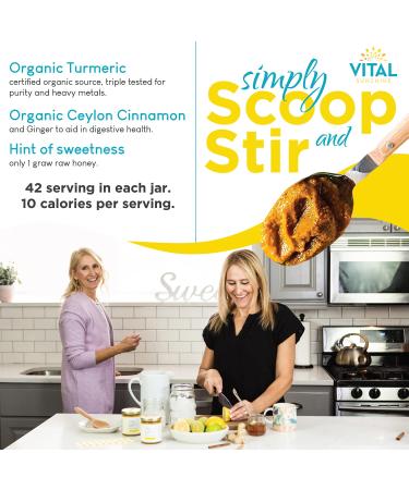 Organic Vital Sunshine Turmeric Paste - Turmeric Curcumin with Black Pepper for Inflammation, Digestion & Joint Mobility - 42 Servings - Buy Online on GoSupps.com