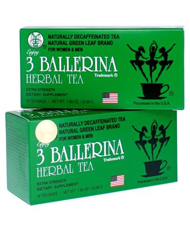 3 Ballerina Tea Extra Strength 18 Tea Bags, drink, 36 Count, (Pack of 2)
