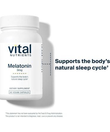 Vital Nutrients Melatonin 3mg | Vegan | Low-Dose Melatonin | Sleep Supplement to Support The Body's Natural Sleep Cycle* | Gluten Dairy Soy Free | 60 Capsules 60 Count (Pack of 1) - Buy Online on GoSupps.com