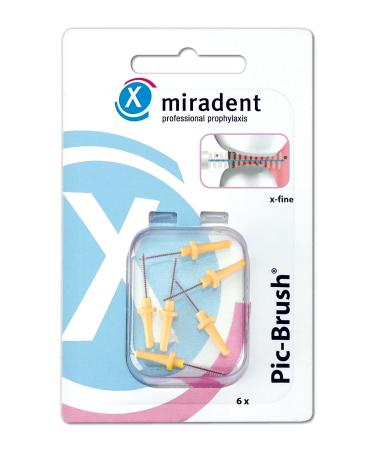 Miradent PIC-Brush Interentalbrush yellow 0.5-1.8 mm with proven attachment function 6 pieces |For optimally thorough cleaning of the interdental spaces brackets braces bridges