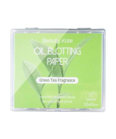 Green Tea Oil Blotting Sheets for Face - 100 Sheets with Portable Mirror Case & Makeup Puff - Buy Online on GoSupps.com