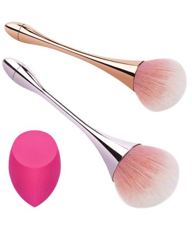 Large Powder Brush, Gomigle 2 Sizes Bronzer Brush, Blush Brush for makeup, Foundation Brush, Kabuki Brush, Professional Fluffy Loose Setting Powder Brush