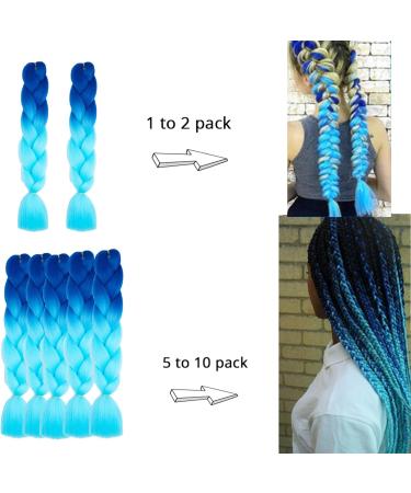 Braiding Hair Extensions 24-inch Braided Hair Extensions Royal blue to sky blue fashion synthetic fiber braided hair Large Braided Hair Extensions Synthetic Wigs Female DIY Wig role-playing - Buy Online on GoSupps.com