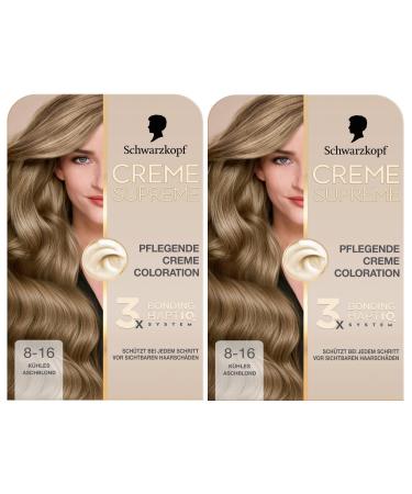 handle Coloration 816 cool ash blonde 2 x 182 ml sustainable hair dye with serum and hair mask protects against visible hair damage for 100 gray coverage