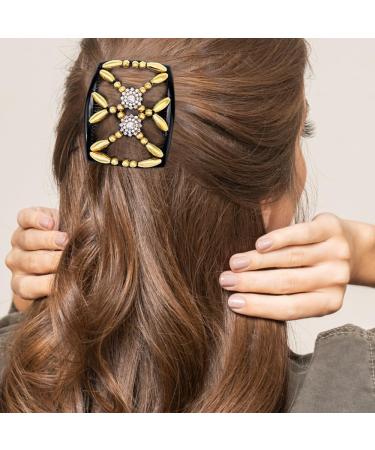 Kytpyi Beaded Hair Comb Slides - 3 PCS Double Sided Clips for Women & Girls | Elastic Magic Combs for DIY Hair Styling & Accessories - Buy Online on GoSupps.com