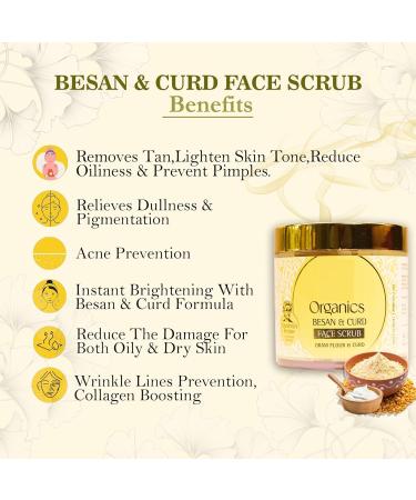 4.05 fl oz (120 ml) Besan & Curd Tan Removal And Skin Brightening Face Pack | For Men & Women | Face Pack For All skin Type - Buy Online on GoSupps.com