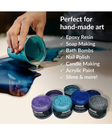 Pigment Powder for Epoxy Resin & Candle Making - Mica Powder for Bath Bomb & Soap Dye - Pearl Metallic Colorant for Resin Art - Buy Online on GoSupps.com