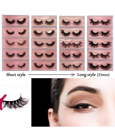 LAB EH 3D Mink Fur False Eyelashes - Reusable Handmade Natural Fake Lashes (20 Type/Package) - Easy to Apply, Mixed Mink Lashes #20 Kinds - Buy Online on GoSupps.com