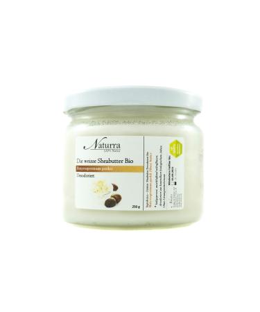 Naturra white organic shea butter 250g glass deodorized from organic farming