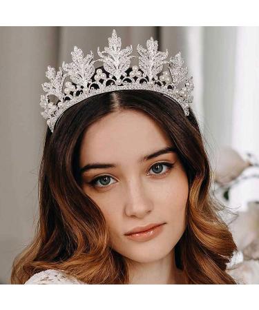 AW BRIDAL Crystal Pearl Queen Crown - Wedding Tiara for Bride - Princess Crown for Pageant, Prom & Birthday - Silver Bridal Headband - Buy Online on GoSupps.com
